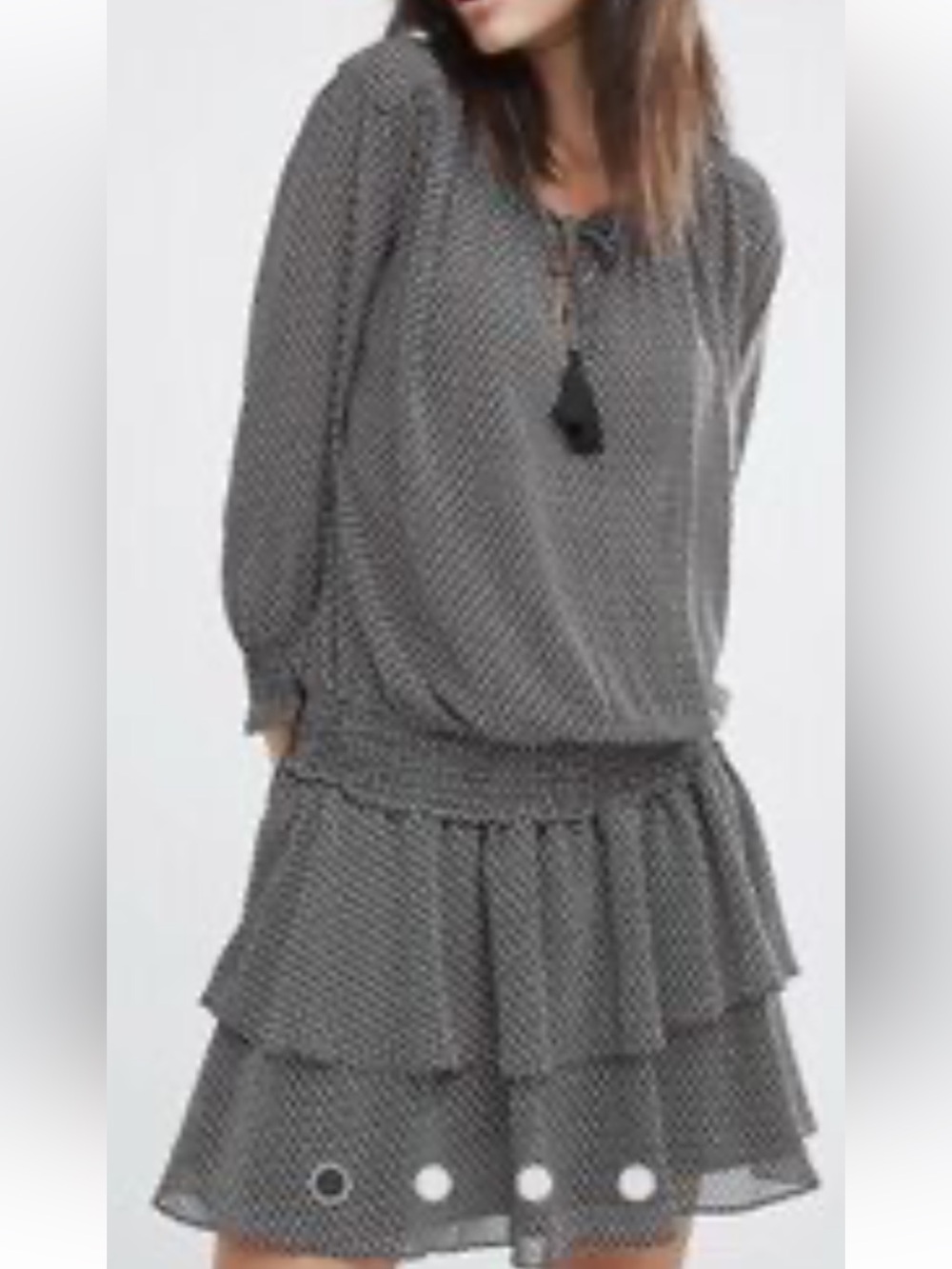 Scotch & Soda Grey Tiered Mini Dress